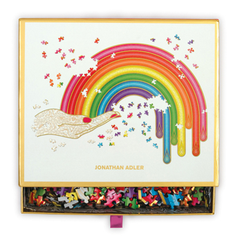 Board Game Jonathan Adler Rainbow Hand 750 Piece Shaped Puzzle Book