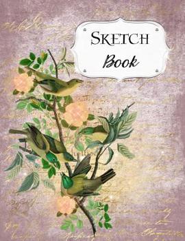 Paperback Sketch Book: Bird Sketchbook Scetchpad for Drawing or Doodling Notebook Pad for Creative Artists Purple Floral Flower Book