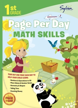 Paperback 1st Grade Page Per Day: Math Skills: Math Skills # Numbers and Operations to 20, Place Values and Number Sense, Geometry and Shapes, Telling Time, and Book