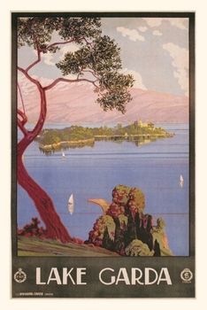 Paperback Vintage Journal Lake Gada, Italy Travel Poster Book