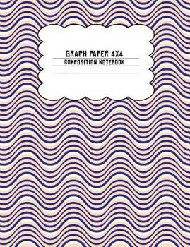 Paperback Graph Paper 4x4 Composition Notebook: Violet Pink Wavy Lines Book