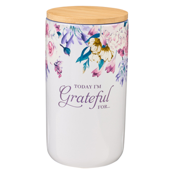 Misc. Supplies Christian Art Gifts Keepsake Count Your Blessings Ceramic Gratitude Jar Set with Bible Verse Note Cards: Today I'm Grateful For, Purple Floral Book