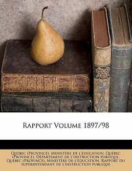 Paperback Rapport Volume 1897/98 [French] Book