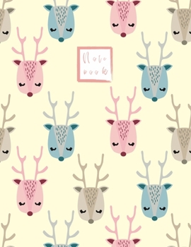 Paperback Notebook: Cute deer face Notebook for Girls and Lined pages, Extra large (8.5 x 11) inches, 110 pages, White paper (Notebook and Book