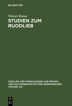 Hardcover Studien Zum Ruodlieb: Ritterideal, Erzählstruktur Und Darstellungsstil [German] Book