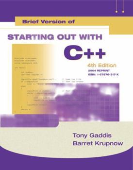 Paperback Starting Out with C++ Brief Book