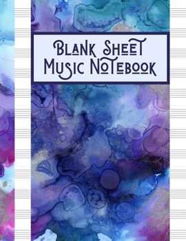 Blank Sheet Music Notebook: Music Manuscript Staff Paper for Musicians (108 pages, 12 staves per page)