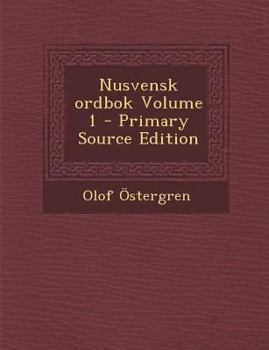 Paperback Nusvensk ordbok Volume 1 [Swedish] Book