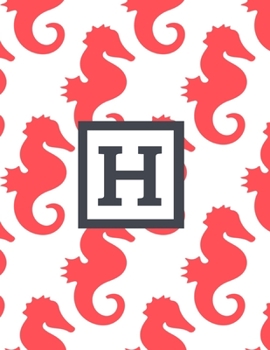 H: Letter Monogrammed Daily Planner January 2020 - December 2020 Appointment Book Day Schedule - Cute Seahorse (8.5"x11")