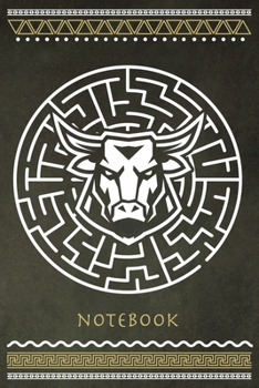 Paperback Notebook: Ancient Greece Minotaur Labyrinth; 6x9; 110 Page Lined Notepad Journal Book