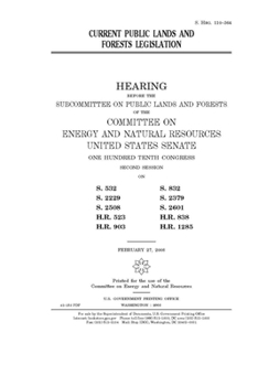 Current public lands and forests legislation