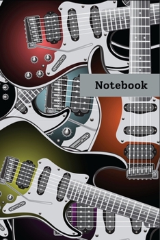 Paperback Notebook: Electric Guitar Background Blank Lined Journal To Write In - Guitarist And Guitar Lover Gift Ideas For Men, Kids & Tee Book