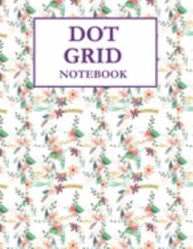 Dot Grid Notebook: Purple Floral Large size 8.5 x 11 inches 110 pages dots spaced 5mm blank pages journal composition book (Dot Grid Notebook School Office Supplies)