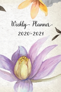 Paperback Weekly Planner 2020-2021: Purple Floral Design Weekly and Monthly Planner - Perfect Gift for Girl Women Friends and Colleagues Book