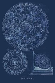 Journal : Vintage Astrology - Star Map and Constellations Diagram - Zodiac Sign - 120 Blank Lined 6x9 College Ruled Pages