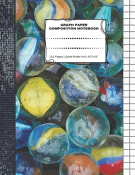 Graph Paper Composition Notebook: 110 Pages | Quad Ruled 4x4 | 8.5" x 11": Marbles Large Notebook with Grid Paper | Math Notebook For Students