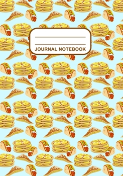 Paperback Journal Notebook: Journal, Notebook, Or Diary - Food Pattern Cover Design - 120 Blank Lined Pages - 7" X 10" - Matte Finished Soft Cover Book