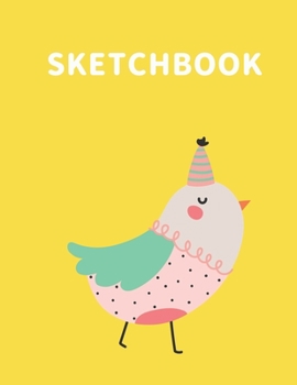 Sketchbook: A Cute Bird Kawaii Sketchbook for Kids: 100 Pages of 8.5" x 11"  Large Blank Paper for Drawing, Doodling Painting or Sketching (Painting Sketchpad)