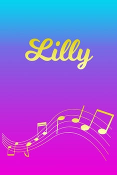 Lilly: Sheet Music Note Manuscript Notebook Paper | Pink Blue Gold  Personalized Letter L Initial Custom First Name Cover | Musician Composer ... Notepad Notation Guide | Compose Write Songs