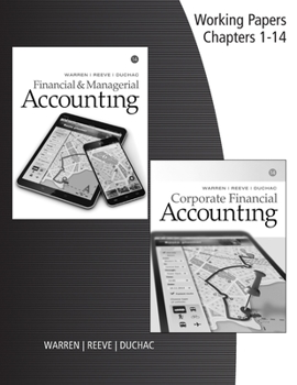 Paperback Working Papers for Warren/Reeve/Duchac's Corporate Financial Accounting, 14th Book