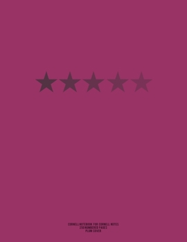 Paperback Cornell Notebook for Cornell Notes, 250 Numbered Pages, Plum Cover: For Taking Cornell Notes, Personal Index, 8.5"x11", Star Series, Pro Genius Editio Book
