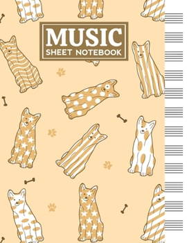 Music Sheet Notebook: Blank Staff Manuscript Paper with Unique Dogs Themed Cover Design