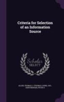 Hardcover Criteria for Selection of an Information Source Book