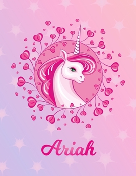 Paperback Ariah: Ariah Magical Unicorn Horse Large Blank Pre-K Primary Draw & Write Storybook Paper - Personalized Letter A Initial Cus Book
