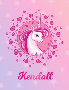 Paperback Kendall: Kendall Magical Unicorn Horse Large Blank Pre-K Primary Draw & Write Storybook Paper - Personalized Letter K Initial C Book