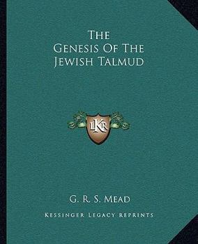 Paperback The Genesis Of The Jewish Talmud Book