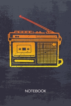 Bullet Dotted Journal: 80s Lovers Notebook Dotted Grid a5 6x9 120 Pages - Retro Radio Planner Cassette Player Diary Eighties Disco - Vintage Lover 90s Kids Gift Idea for Men and Women