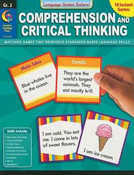 Paperback Comprehension and Critical Thinking, Grade 3 Book