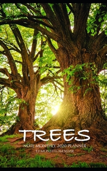 Paperback Trees Note Monthly 2020 Planner 12 Month Calendar Book