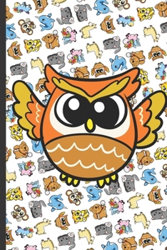Coloring Book with Positive Affirmations and Stress Relief: Owl Cartoon on Cover with Owls Unicorns Cats Kittens Monkeys Dogs Llamas and Narwhals in the Background.