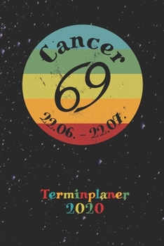 Paperback 2020 Terminplaner - Sternzeichen Cancer Krebs: Retro Jahresplaner f?r Horoskop Fans - Jahres?bersicht - Monats?bersicht - 2-seitiger Wochenplan + To-D [German] Book