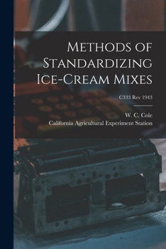 Paperback Methods of Standardizing Ice-cream Mixes; C333 rev 1943 Book