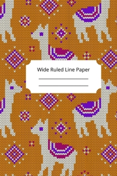 Paperback Baby Alpaca Theme Wide Ruled Line Paper Book