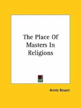 Paperback The Place Of Masters In Religions Book