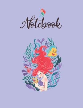 NoteBook: Disney The Little Mermaid Ariel Flounder And Sebastian Notebook for Girls Teens Kids Journal College Ruled Blank Lined 110 Pages of 8.5x11 The Little Mermaid Secret Diary and Journals