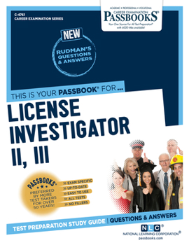 Paperback License Investigator II/III (C-4761): Passbooks Study Guide Volume 4761 Book