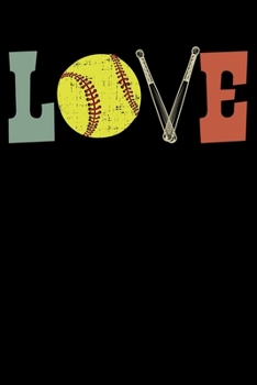 Paperback Love: Girls Softball Love Lined Notebook Journal Diary 6x9 Book