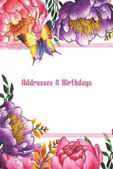 Paperback Addresses & Birthdays: Watercolor Peonies and Butterflies Book