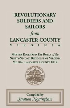 Paperback Revolutionary Soldiers and Sailors from Lancaster County, Virginia Book