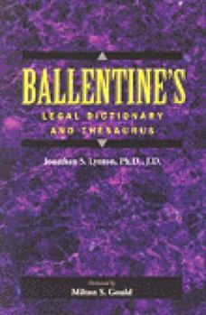 Paperback Ballentine's Legal Dictionary/Thesaurus Book