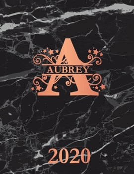 Aubrey: 2020. Personalized Name Weekly Planner 2020. Monogram Letter A Notebook Planner. Black Marble & Rose Gold Cover. Datebook Calendar Schedule