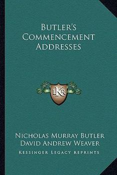 Paperback Butler's Commencement Addresses Book