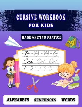 Paperback Cursive Workbook for kids -Handwriting Pratice: Perfect for a Beginner Learning Cursive (5-in-1 Cursive Tracing Book), Trace and Practice Letters, Vow Book