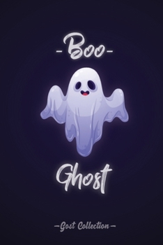 Paperback ghost notebook "Boo": 1/6 of ghost collection notebook, (6*9 in) with 120 lined white pages. Book