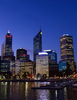 Paperback Notebook: Perth Western Australia Australian Swan River City Lights Book