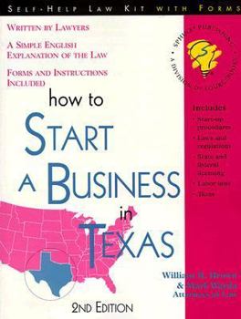 Paperback How to Start a Business in Texas: With Forms Book